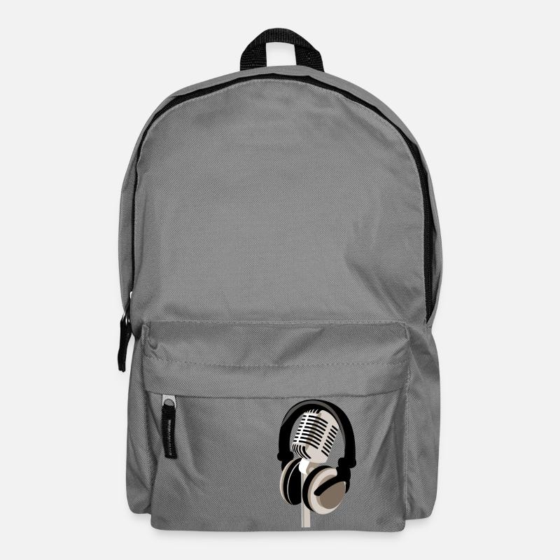 Mikrofon mit Kopfhörern - Rucksack - Mittelgrau
