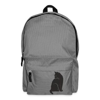 Cute black cat gift idea - Backpack - elephant grey - Front