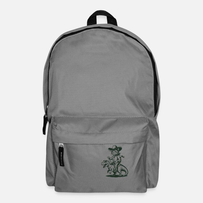 Cowboy Katze Reitet Dinosaurier Abenteuer - Rucksack - Mittelgrau