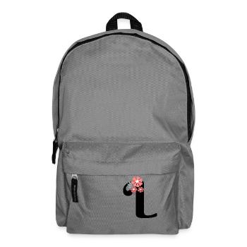 Lettre l fleurs minimalistes - Sac à dos - gris éléphant - Devant