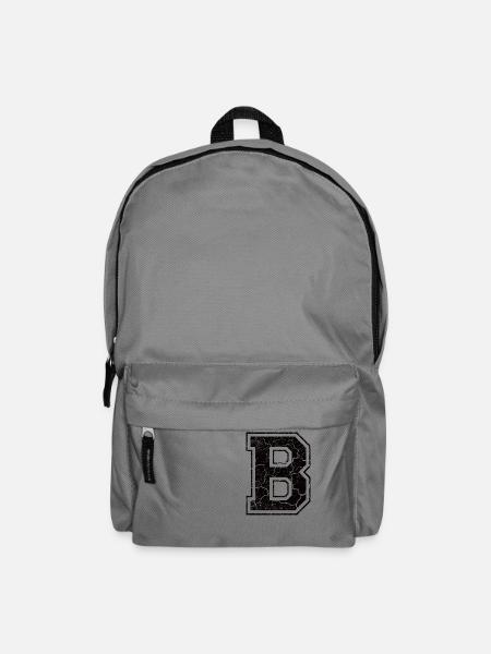 Buchstabe B im Vintage-Shabby-Chic - Rucksack - Mittelgrau