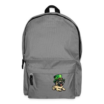 Cute Cartoon Pug St. Patrick's Day Dog - Backpack - elephant grey - Front