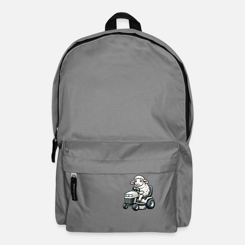 Schaf mäht Rasen Gärtner Gartenbau Landschaft - Rucksack - Mittelgrau