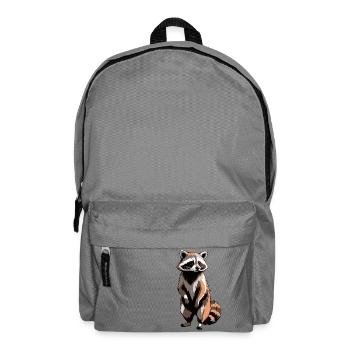 Waschbär - Cute Animal Sticker - Rucksack - Mittelgrau - Vorne