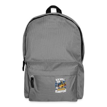 Ich will nur zu meinem Karpfen - Rucksack - Mittelgrau - Vorne