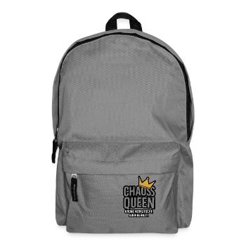 Chaos Queen. Krone verrutscht, aber glänzt. - Rucksack - Mittelgrau - Vorne