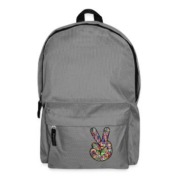 Buntes Peace Symbol - Geschenkidee - Rucksack - Mittelgrau - Vorne