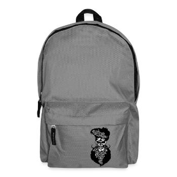 tete de mort hipster barbu crane skull moustache s - Sac à dos - gris éléphant - Devant
