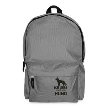 Ich liebe meinen Hund 2 - Rucksack - Mittelgrau - Vorne