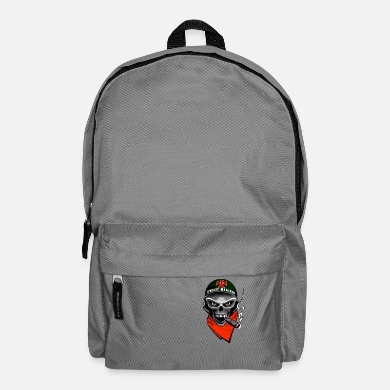 biker skull design - Sac à dos - gris éléphant