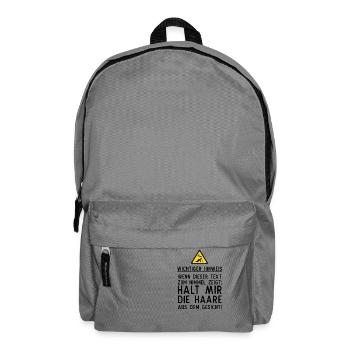 Wichtiger Hinweis - Rucksack - Mittelgrau - Vorne