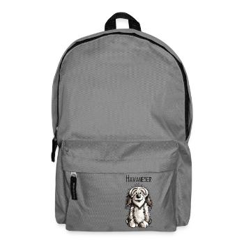 Fröhlicher Havaneser - Rucksack - Mittelgrau - Vorne