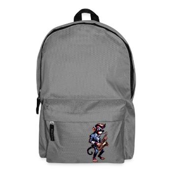 Cooler Affe Saxofon Jazz Musik Schimpanse - Rucksack - Mittelgrau - Vorne