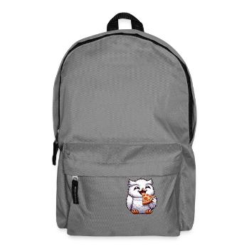Eule Schneeeule Pizza Pizzaliebhaber - Rucksack - Mittelgrau - Vorne