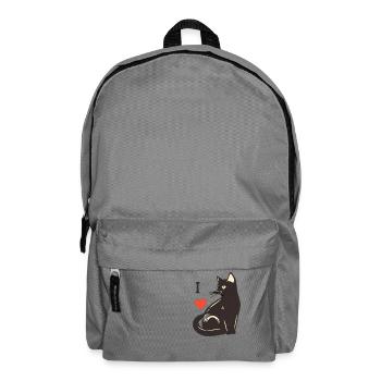 I love Cats Pic Logo - Rucksack - Mittelgrau - Vorne