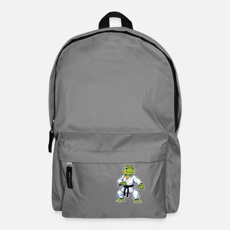 Karate Schildkröte Cartoon - Kampfsport - Rucksack - Mittelgrau