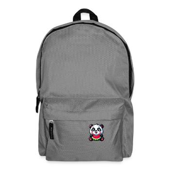 Panda Mit Wassermelone Fruchtig Lustig - Rucksack - Mittelgrau - Vorne