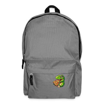 T-Rex Dinosaur with Pizza Cheese Olives Fun - Backpack - elephant grey - Front