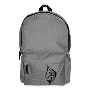 Fish Hook Fish Icon - Backpack - elephant grey - Front