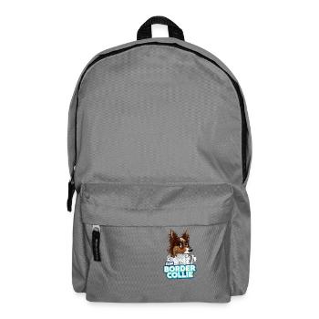 TEAM Border Collie Langhaar - Rot Tricolor - Rucksack - Mittelgrau - Vorne