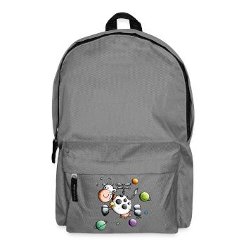 Kuh auf Weltreise - Rucksack - Mittelgrau - Vorne