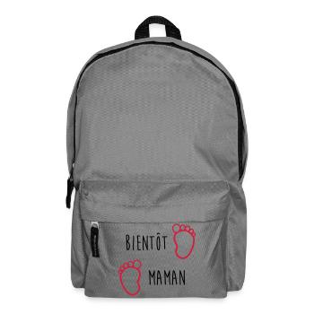Bientôt Maman / Bébé / Naissance / Enceinte / Baby - Sac à dos - gris éléphant - Devant