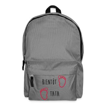 Tante / Tata / Marraine / Oncle / Nourrice / Bébé - Sac à dos - gris éléphant - Devant