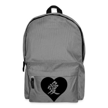 Character sign of love cut out in heart - Backpack - elephant grey - Front