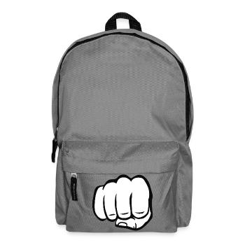 Faust geballte Faust fist bump cool Logo Symbol - Rucksack - Mittelgrau - Vorne