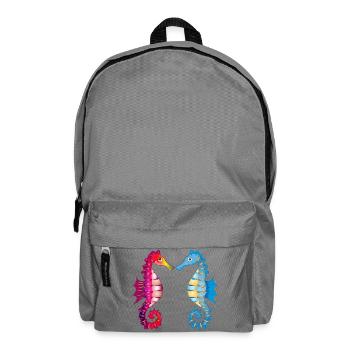 zwei zauberhafte Seepferdchen in Liebe verbunden - Rucksack - Mittelgrau - Vorne