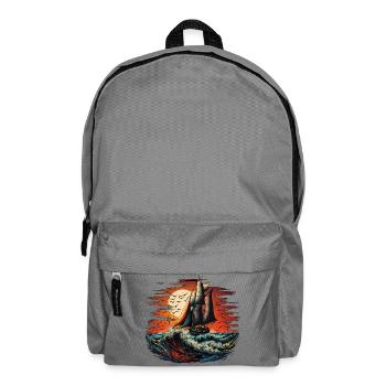 Sailing ship at full speed - Backpack - elephant grey - Front