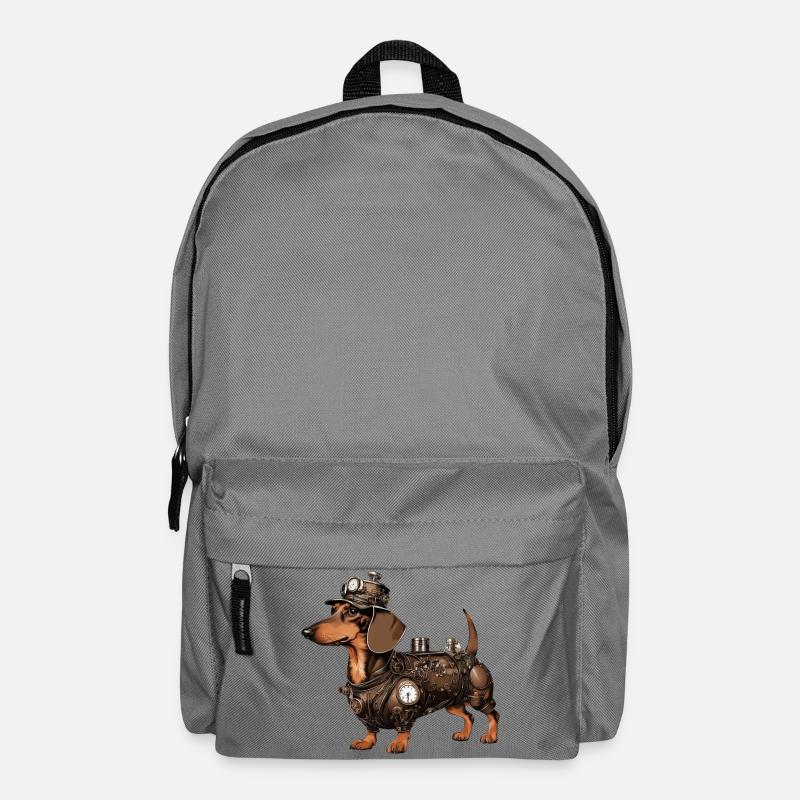 Le teckel Steampunk | Teckel - Sac à dos - gris éléphant
