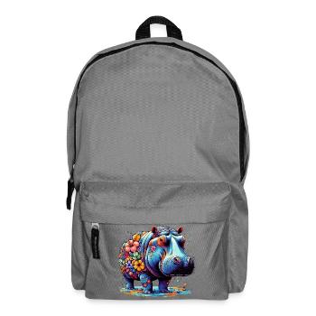 Nilpferd - Rucksack - Mittelgrau - Vorne