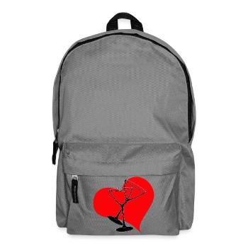 Cheers to Love - Heart Glasses Wedding - Backpack - elephant grey - Front