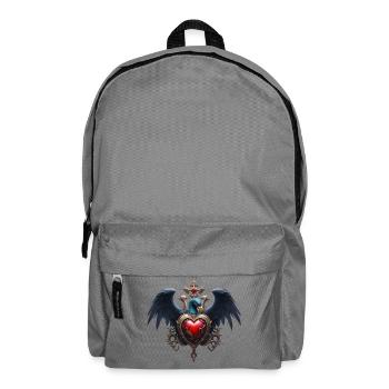 Elegant Gothic Heart with Fantasy Bird. - Backpack - elephant grey - Front