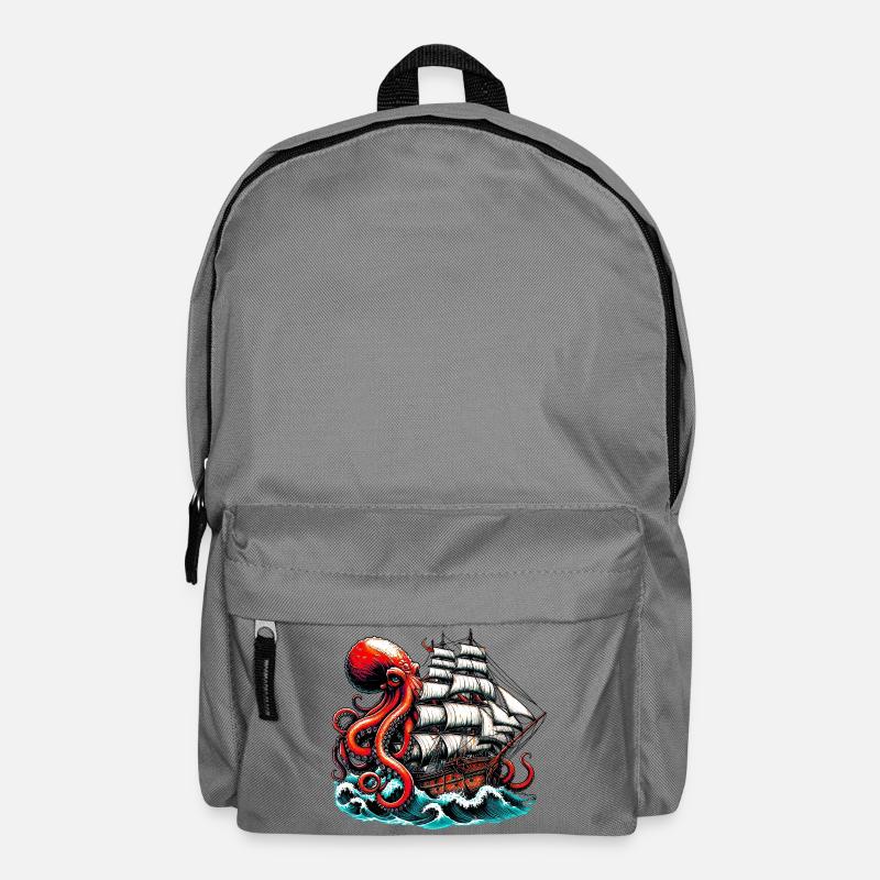 Krake - Rucksack - Mittelgrau