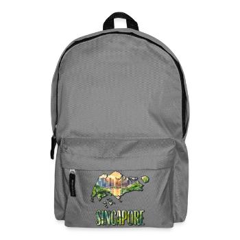 Aquarell Landkarte Singapur - Rucksack - Mittelgrau - Vorne