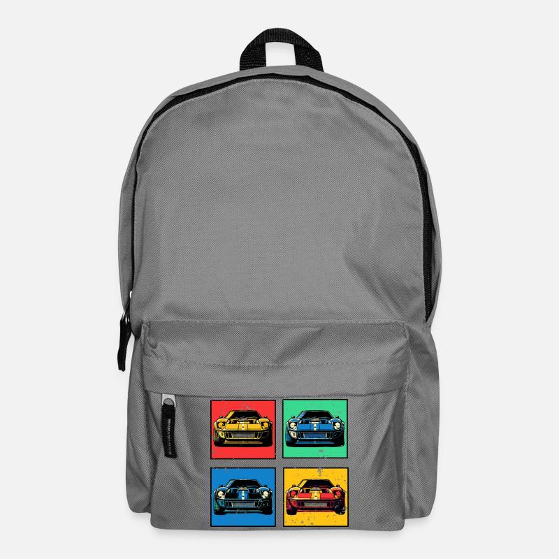 Retro Autos - Rucksack - Mittelgrau
