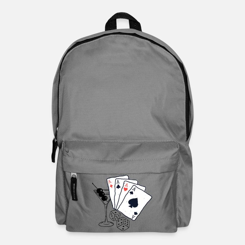 Spielkarten Design mit Ass-Motiven - Rucksack - Mittelgrau