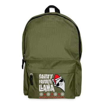 Santa's Favorite Llama Cool Side Sunglasses - Backpack - olive green - Front