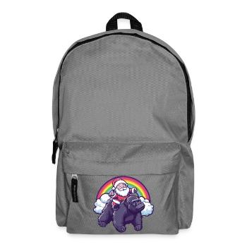 Gorilla Santa Claus Christmas - Backpack - elephant grey - Front