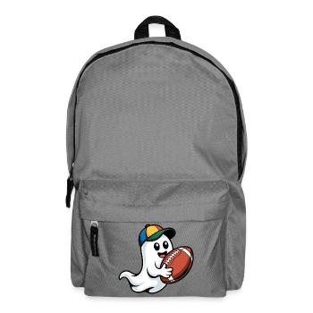 Fantôme avec ballon de football et casquette - Sac à dos - gris éléphant - Devant