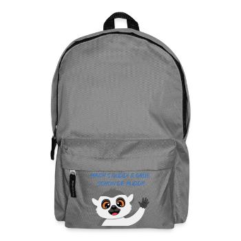 Lemur Grüßt Muddi Liebevoll - Rucksack - Mittelgrau - Vorne