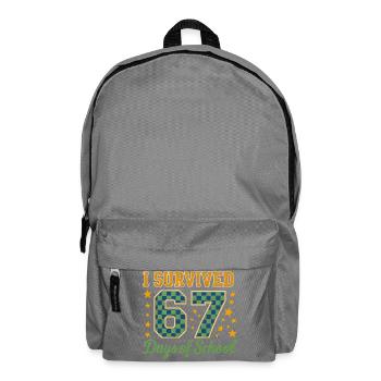 67 Tage Schule Überlebt - Rucksack - Mittelgrau - Vorne