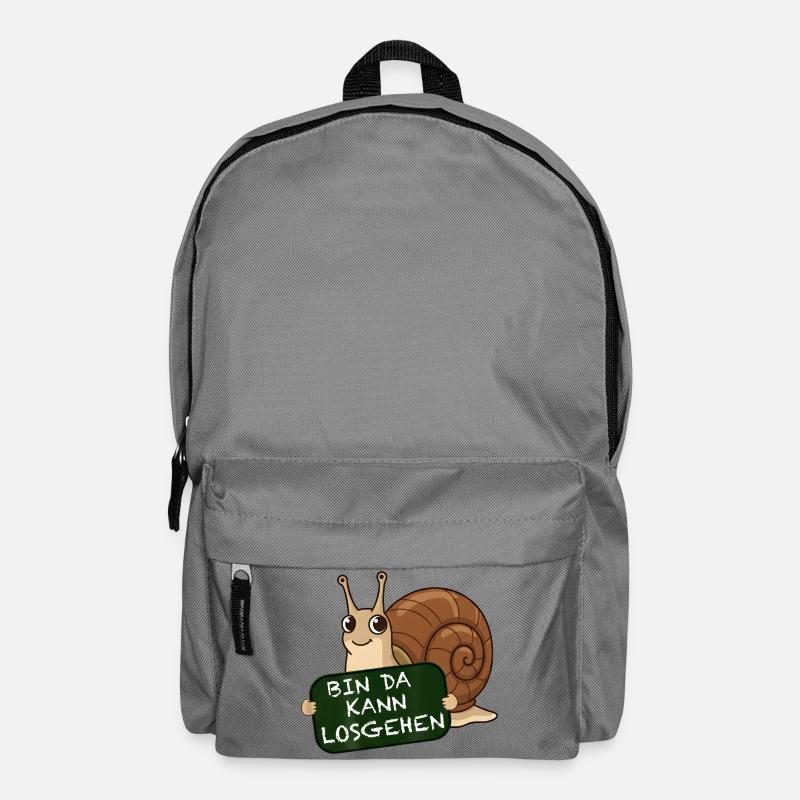 Lustige Schnecke Bin Da Kann Losgehen Spruch - Rucksack - Mittelgrau