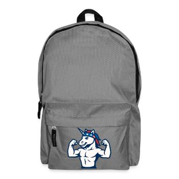 Patriotic Unicorn Gym Maskottchen Power Flex - Rucksack - Mittelgrau - Vorne