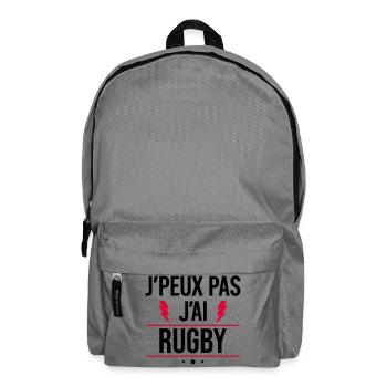 J’peux pas j’ai rugby Humour Rugby - Sac à dos - gris éléphant - Devant