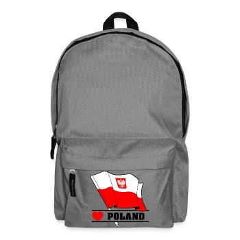 Poland Flag with Heart - Backpack - elephant grey - Front