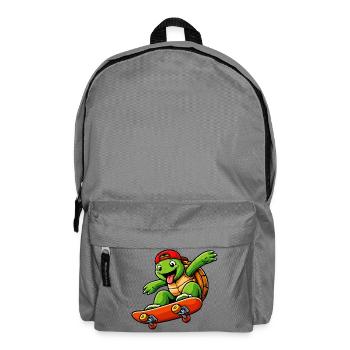 Skateboard-Schildkröten-Maskottchen-Cartoon - Rucksack - Mittelgrau - Vorne