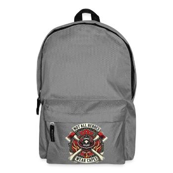 Not all heroes wear capes, fire brigade - Backpack - elephant grey - Front
